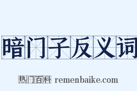 暗门子反义词是什么意思的图片